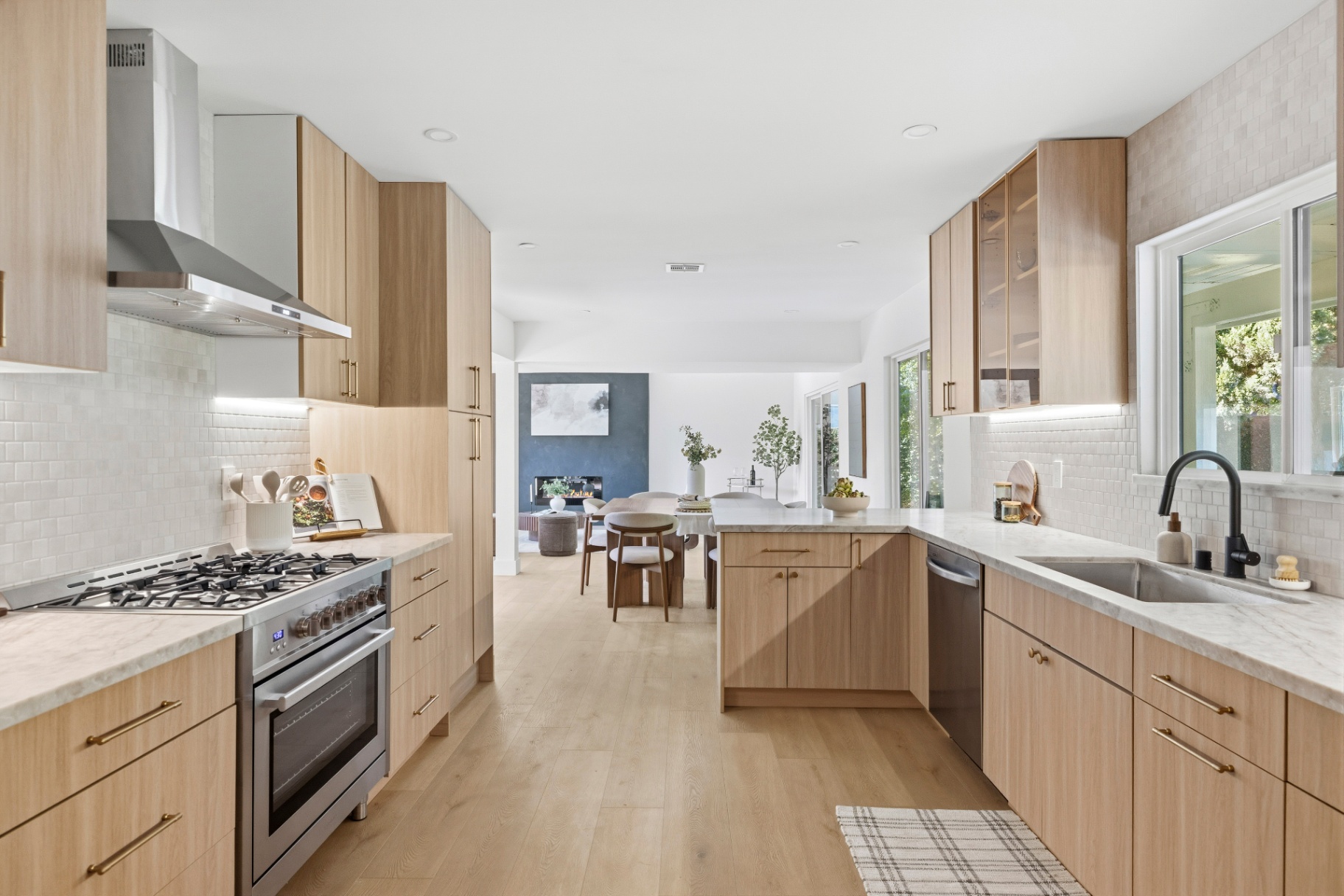 Wide view of the remodeled kitchen
