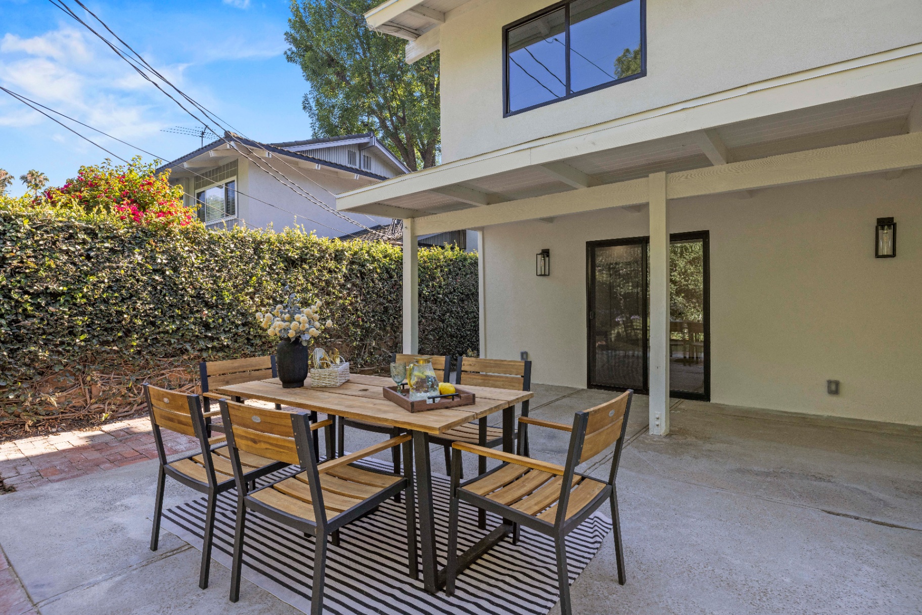 Patio dining setup