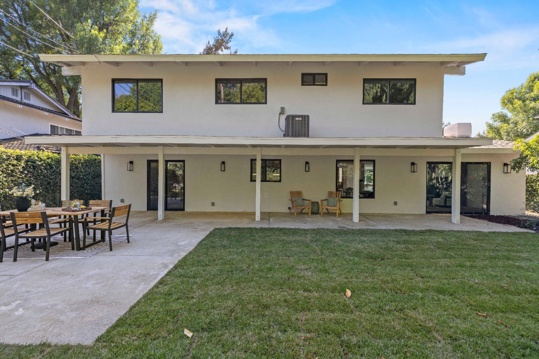 Backyard, covered patio, and rear exterior